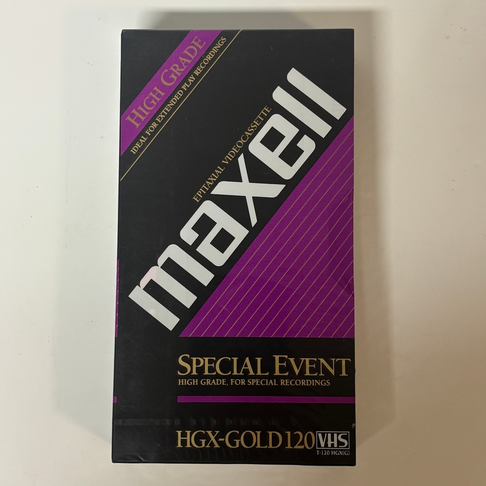 Maxell HGX-GOLD 120 VHS Blank Sealed VCR Tape Special Event‎ T-120 HGX(G)